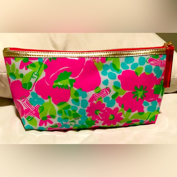 🆕🔥LILY PULITZER BY ESTEE LAUDER SUPER CUTE MAKE UP BAG NWOT!! VYNAL MATERIAL - Picture 2 of 7